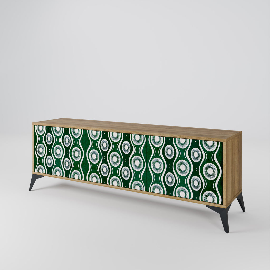 GREEN EYES 3-Door TV Stand in Oak Effect