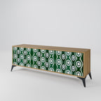 GREEN EYES 3-Door TV Stand in Oak Effect