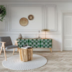 GREEN EYES 3-Door TV Stand in Oak Effect