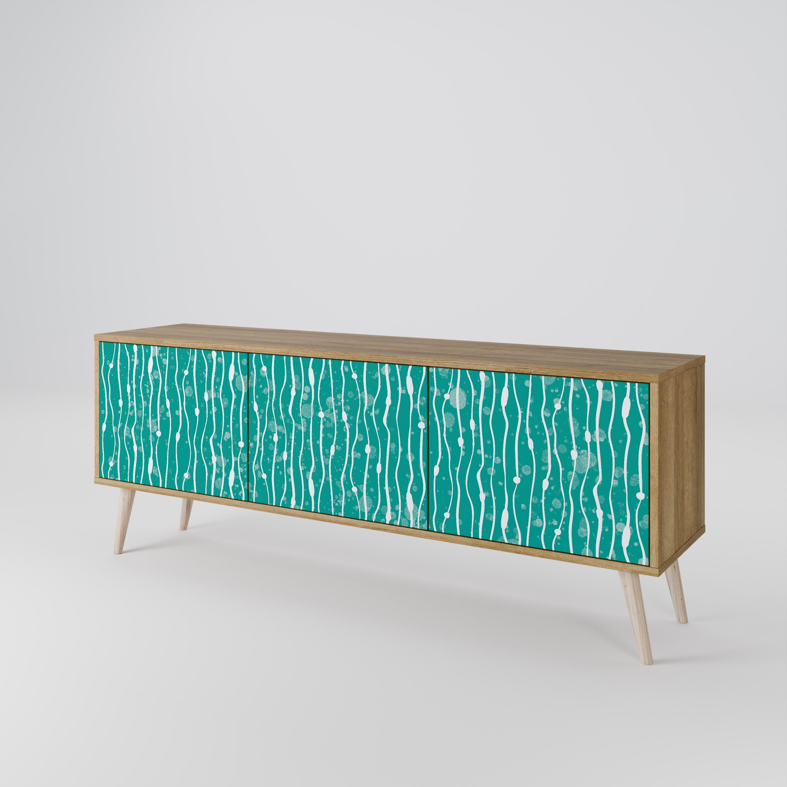 TURQUOISE RAIN 3-Door TV Cabinet