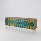 POLYGONS 3-Door TV Stand in Oak Effect