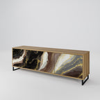 GOLD DUST 3-Door TV Stand in Oak Effect