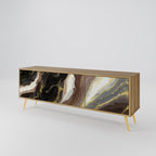 GOLD DUST 3-Door TV Stand in Oak Effect