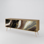 GOLD DUST 3-Door TV Stand in Oak Effect