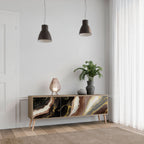 GOLD DUST 3-Door TV Stand in Oak Effect