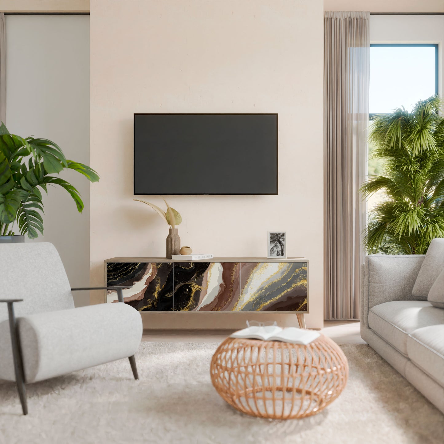 GOLD DUST 3-Door TV Cabinet