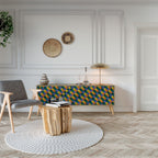 PAINTED SQUARES MIX 3-Door TV Stand in Oak Effect