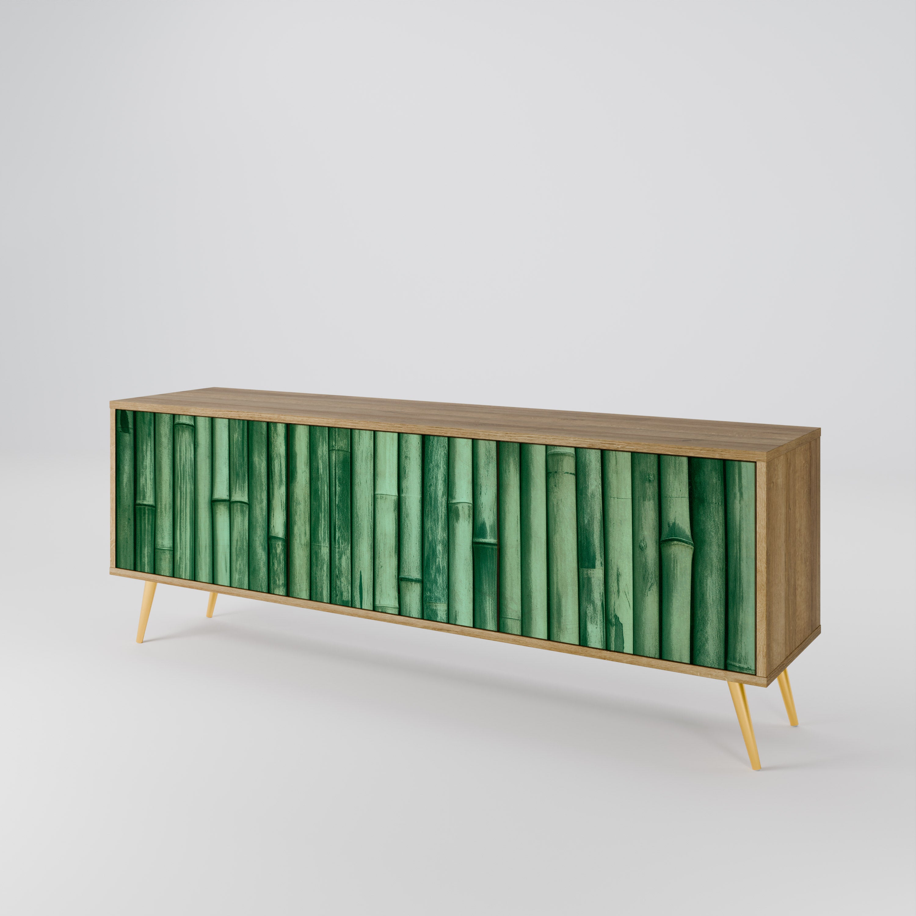 NATURAL GREEN 3-Door TV Cabinet