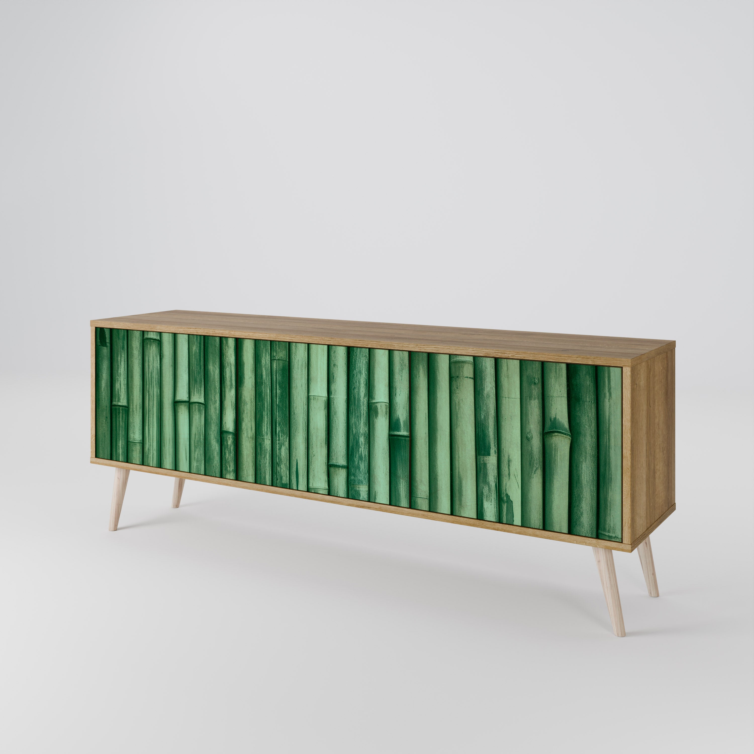 NATURAL GREEN 3-Door TV Cabinet