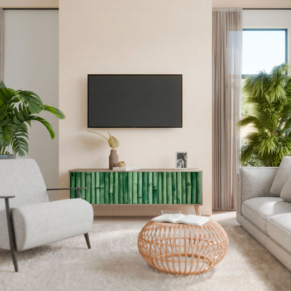 NATURAL GREEN Móvel de TV de 3 Portas