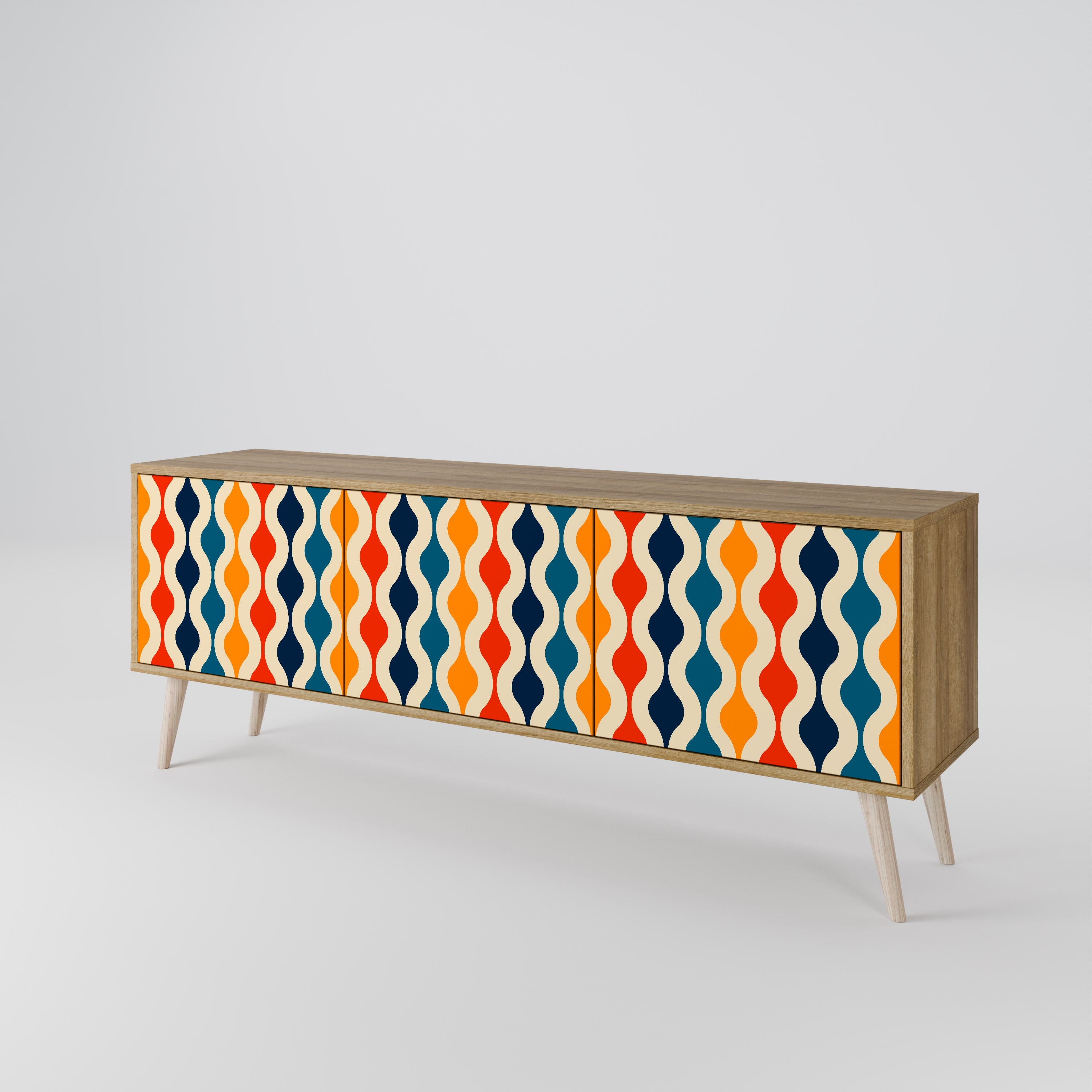 COLORFUL NOSTALGIA 3-Door TV Cabinet