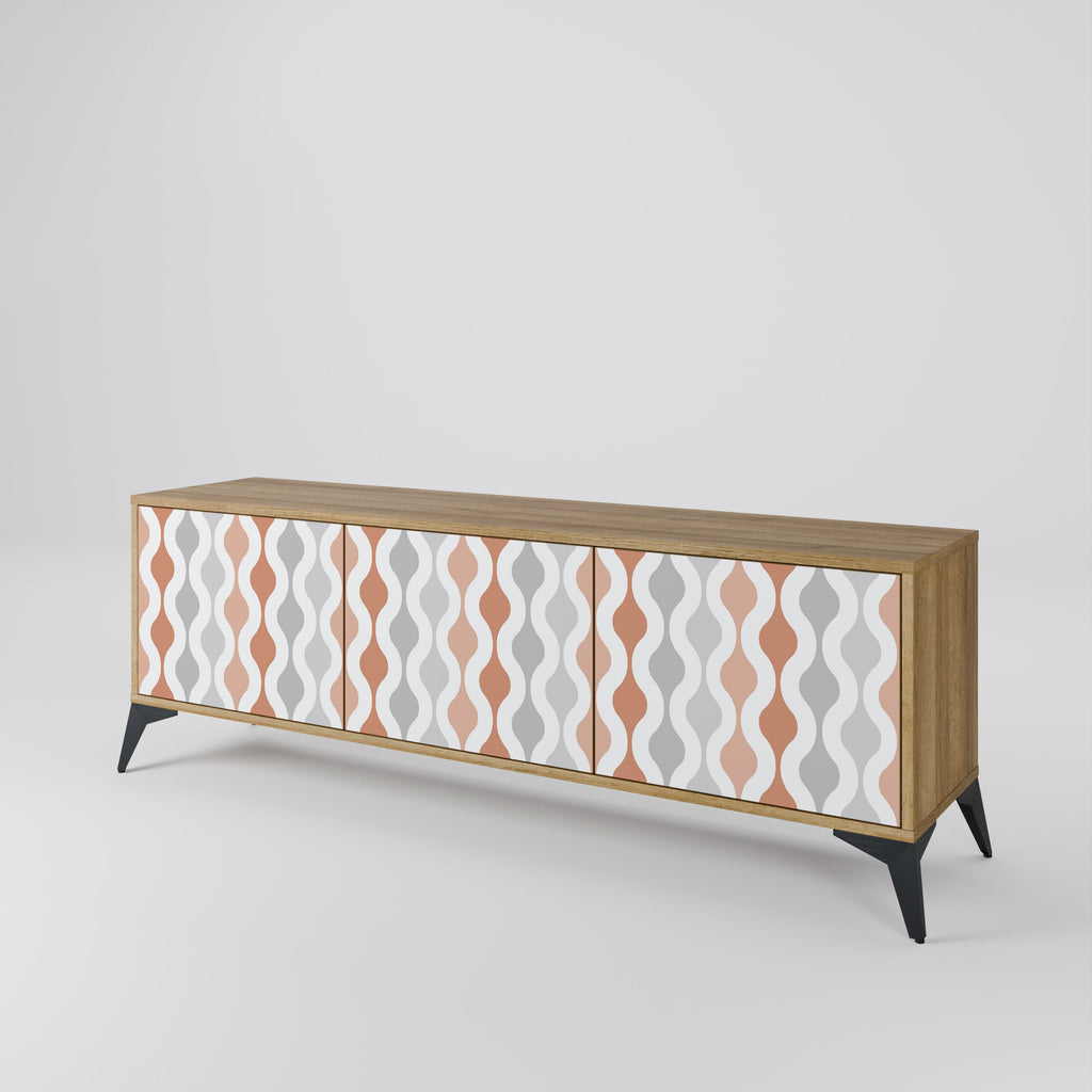 HAZY NOSTALGIA 3-Door TV Stand in Oak Effect