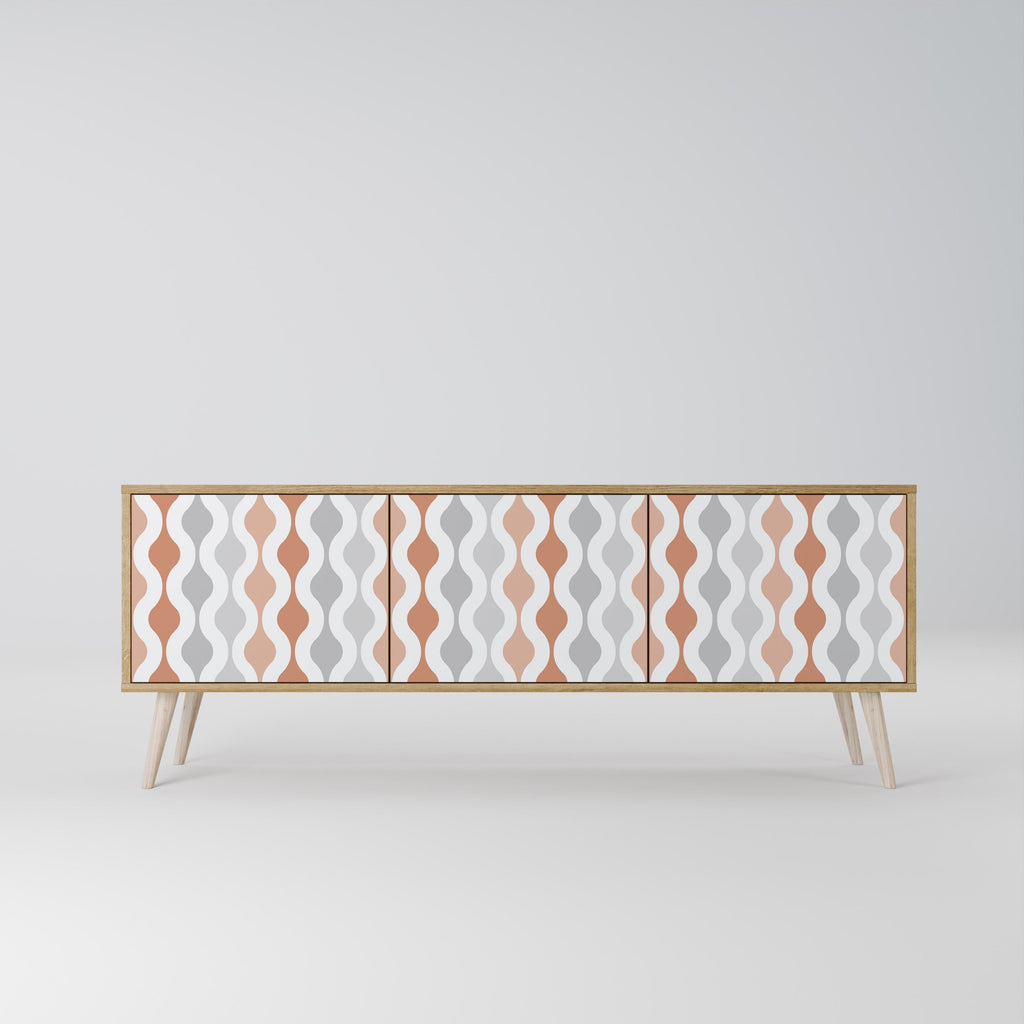 HAZY NOSTALGIA 3-Door TV Stand in Oak Effect