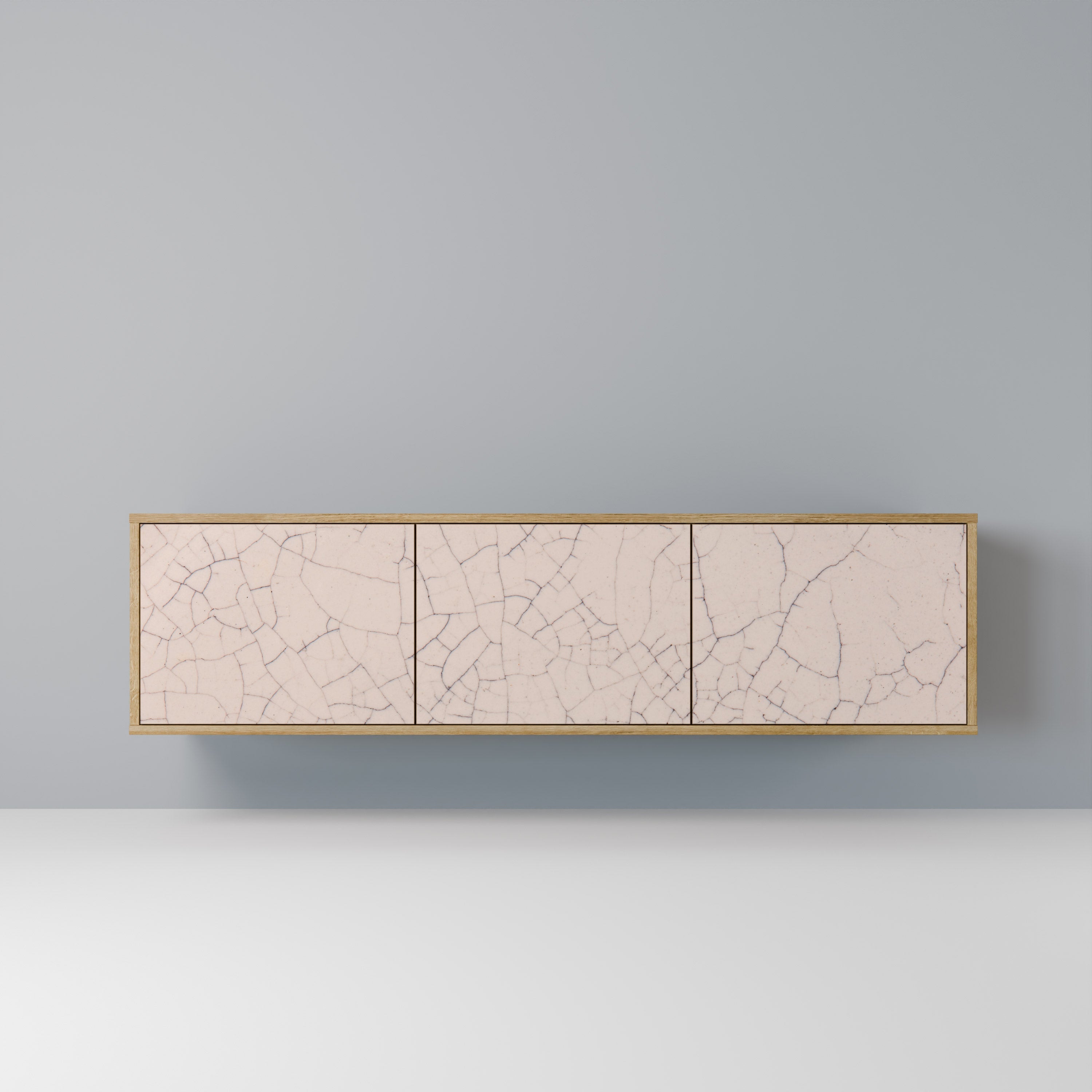 CERAMIC TEXTURE 3-Door TV Stand in Oak Effect