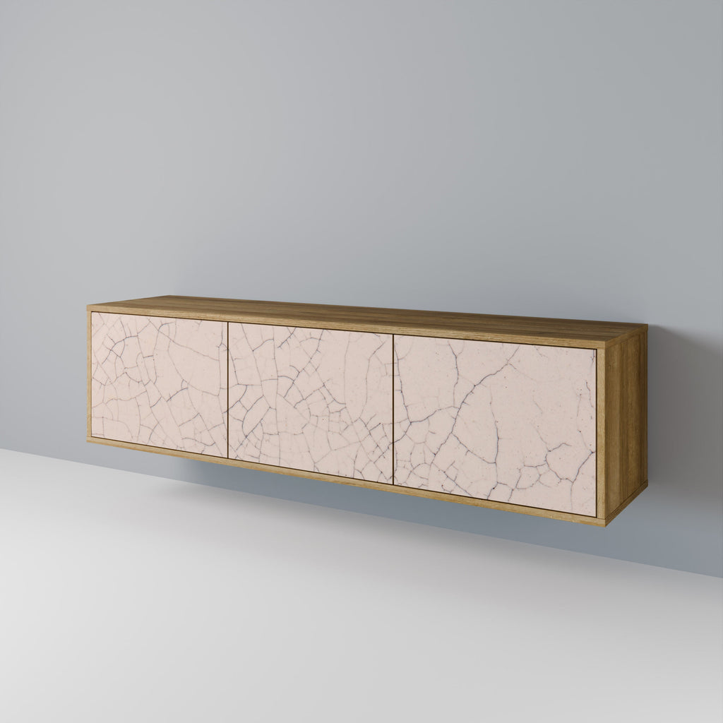 CERAMIC TEXTURE 3-Door TV Stand in Oak Effect