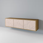 CERAMIC TEXTURE 3-Door TV Stand in Oak Effect