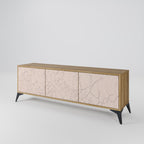 CERAMIC TEXTURE 3-Door TV Stand in Oak Effect