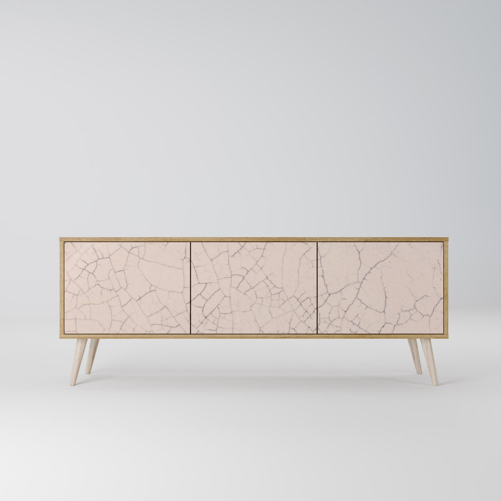 CERAMIC TEXTURE 3-Door TV Stand in Oak Effect