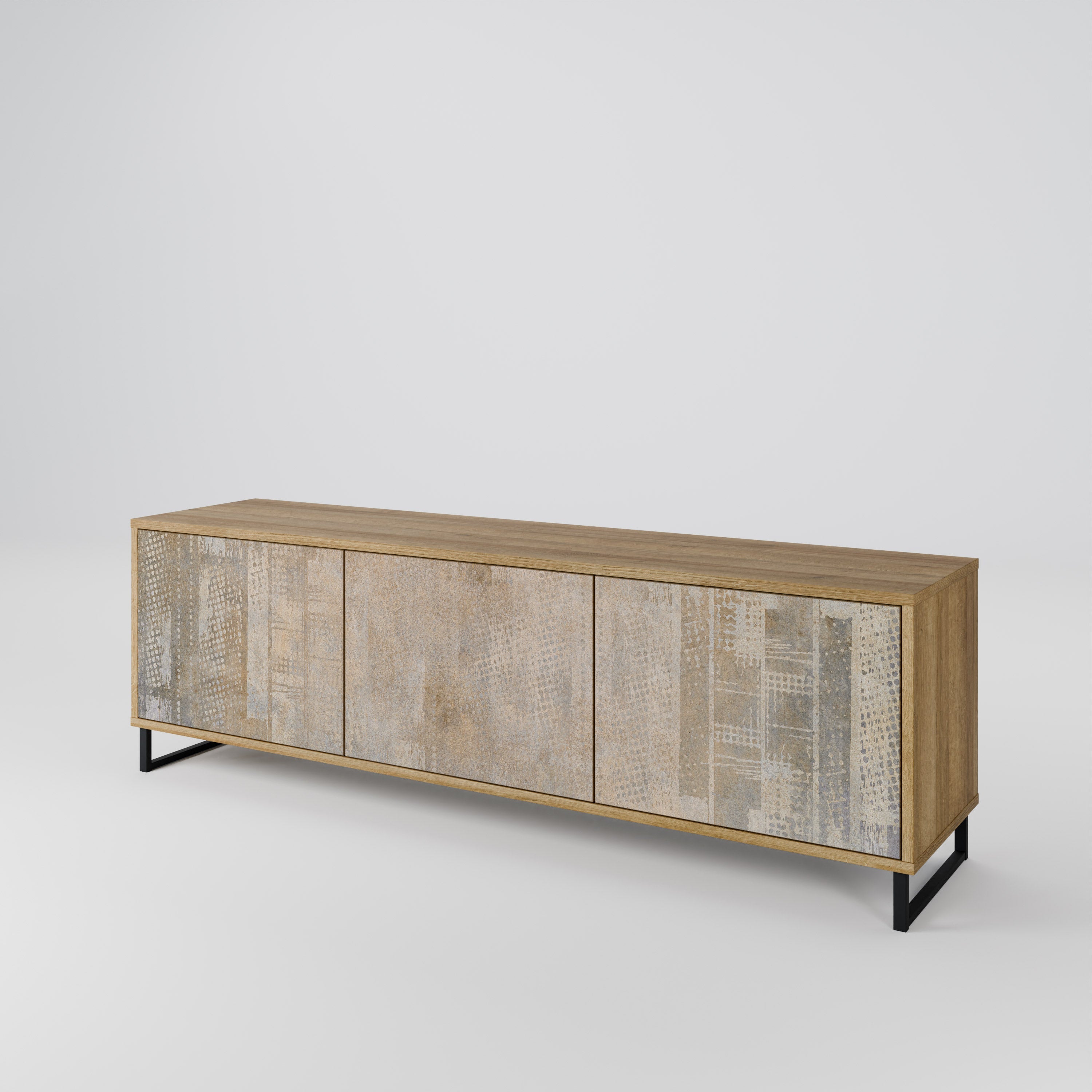 SCREEN ERROR 3-Door TV Stand in Oak Effect