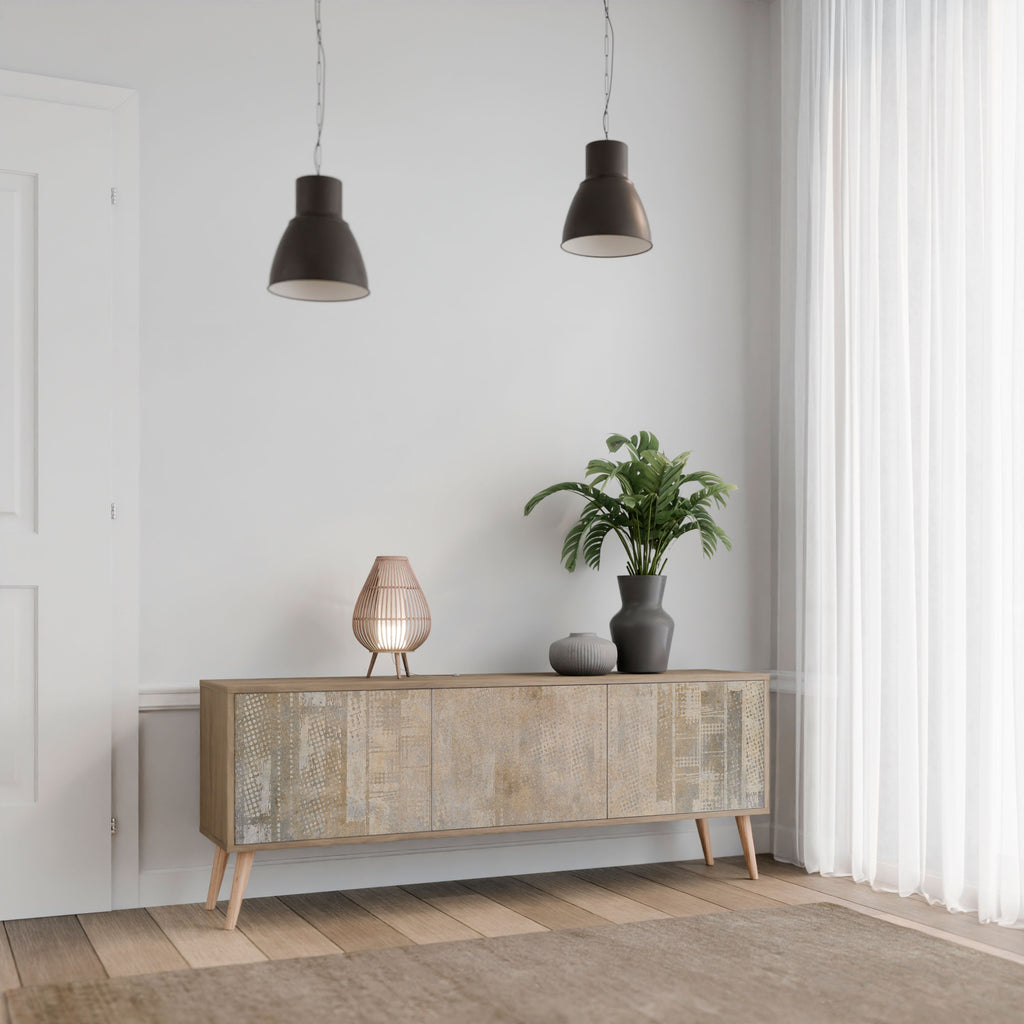 SCREEN ERROR 3-Door TV Stand in Oak Effect