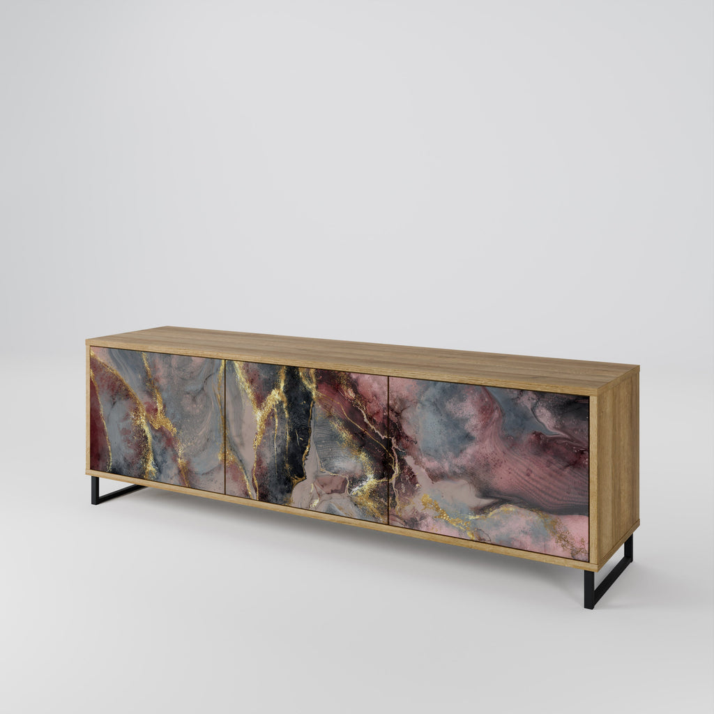 GOLDEN TIDES 3-Door TV Stand in Oak Effect