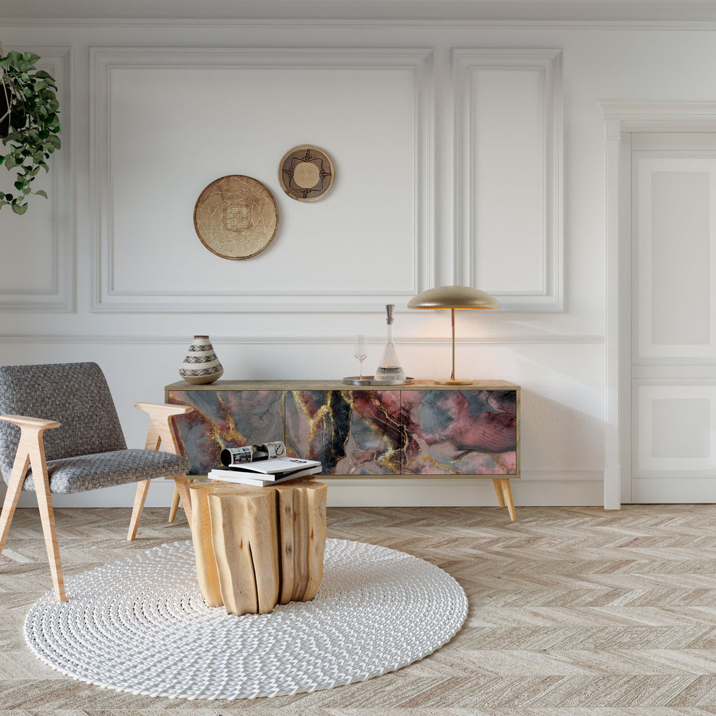 GOLDEN TIDES 3-Door TV Stand in Oak Effect