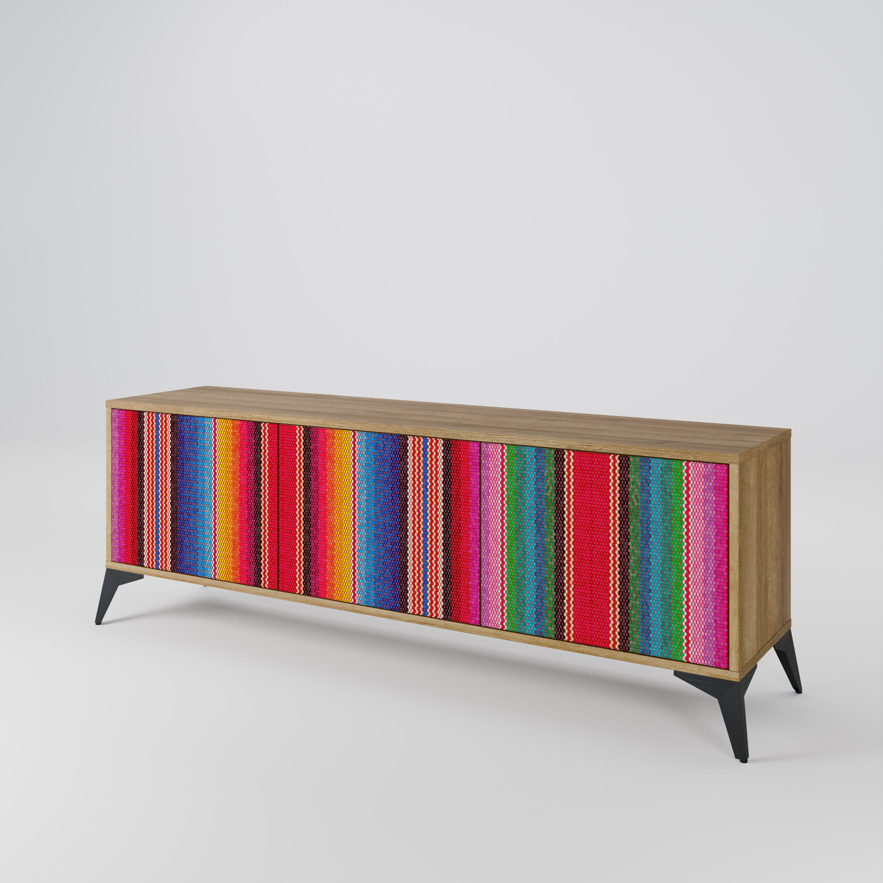 ETHNIC MEXICAN 3-Door TV Cabinet