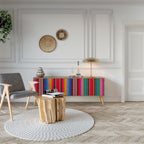 ETHNIC MEXICAN Móvel de TV com 3 Portas em Efeito Carvalho