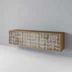 SLIGHTLY BLURRED 3-Door TV Stand in Oak Effect