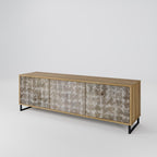 SLIGHTLY BLURRED 3-Door TV Stand in Oak Effect