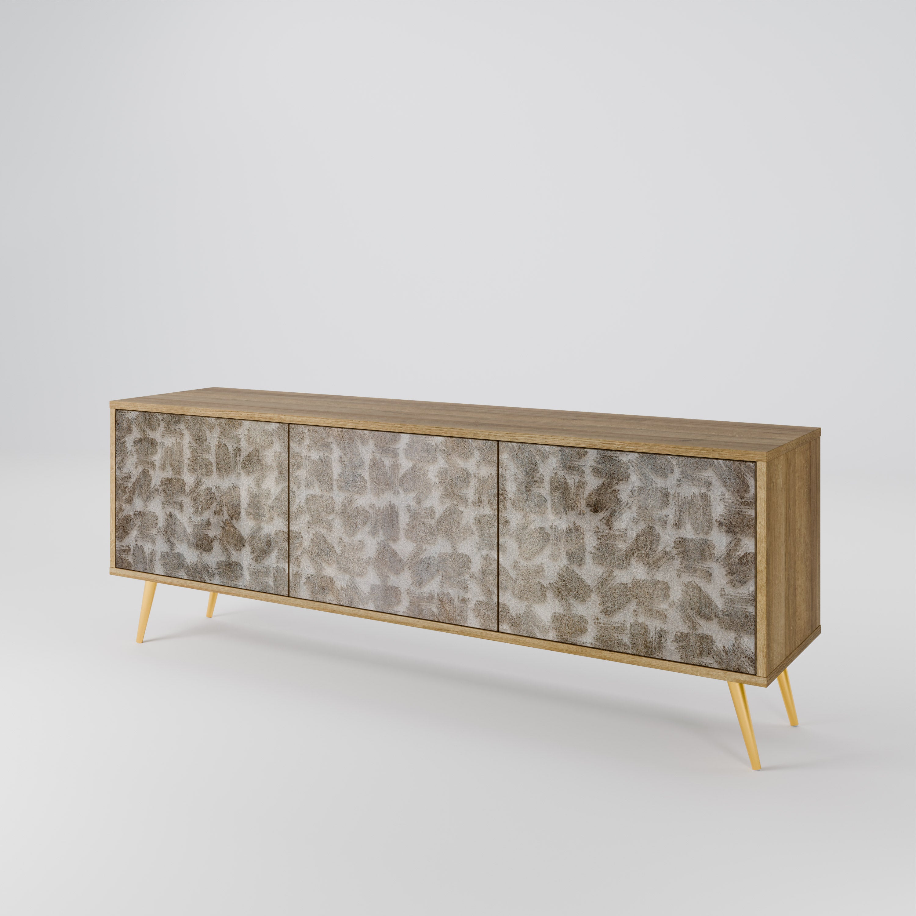 SLIGHTLY BLURRED 3-Door TV Cabinet