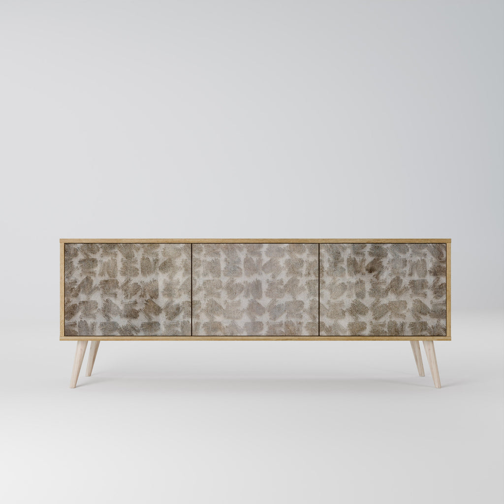 SLIGHTLY BLURRED 3-Door TV Stand in Oak Effect