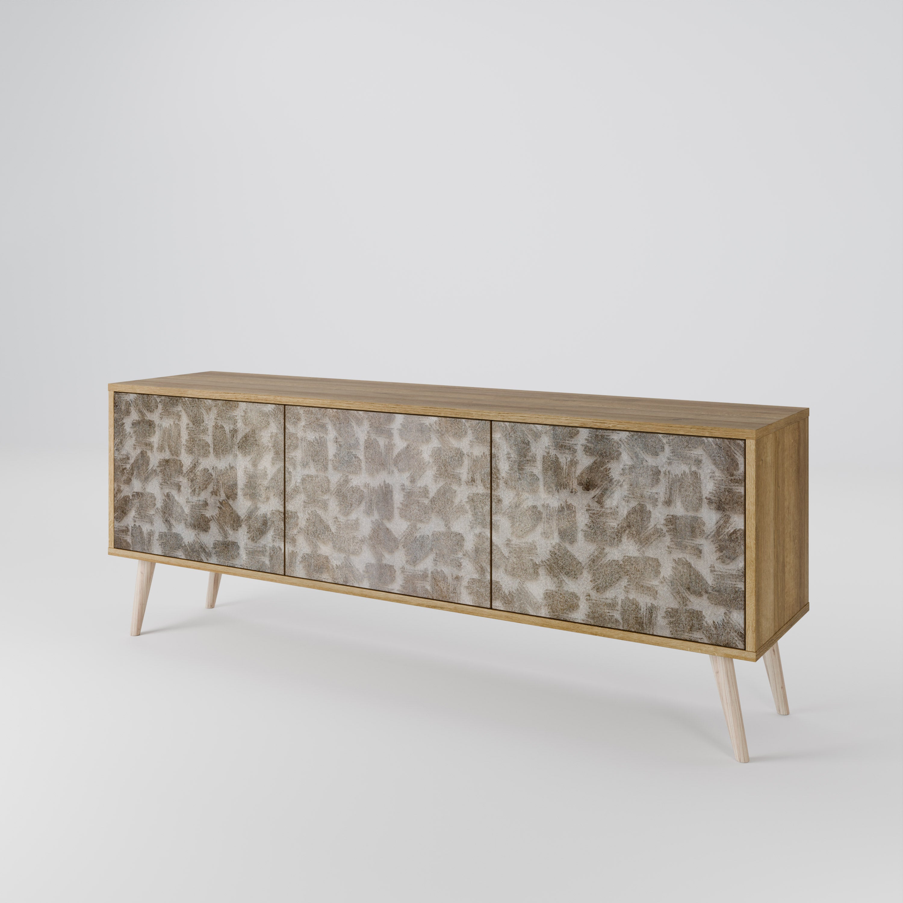 SLIGHTLY BLURRED 3-Door TV Cabinet