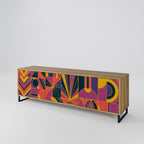 ELECTRIC PATTERNS 3-Door TV Stand in Oak Effect