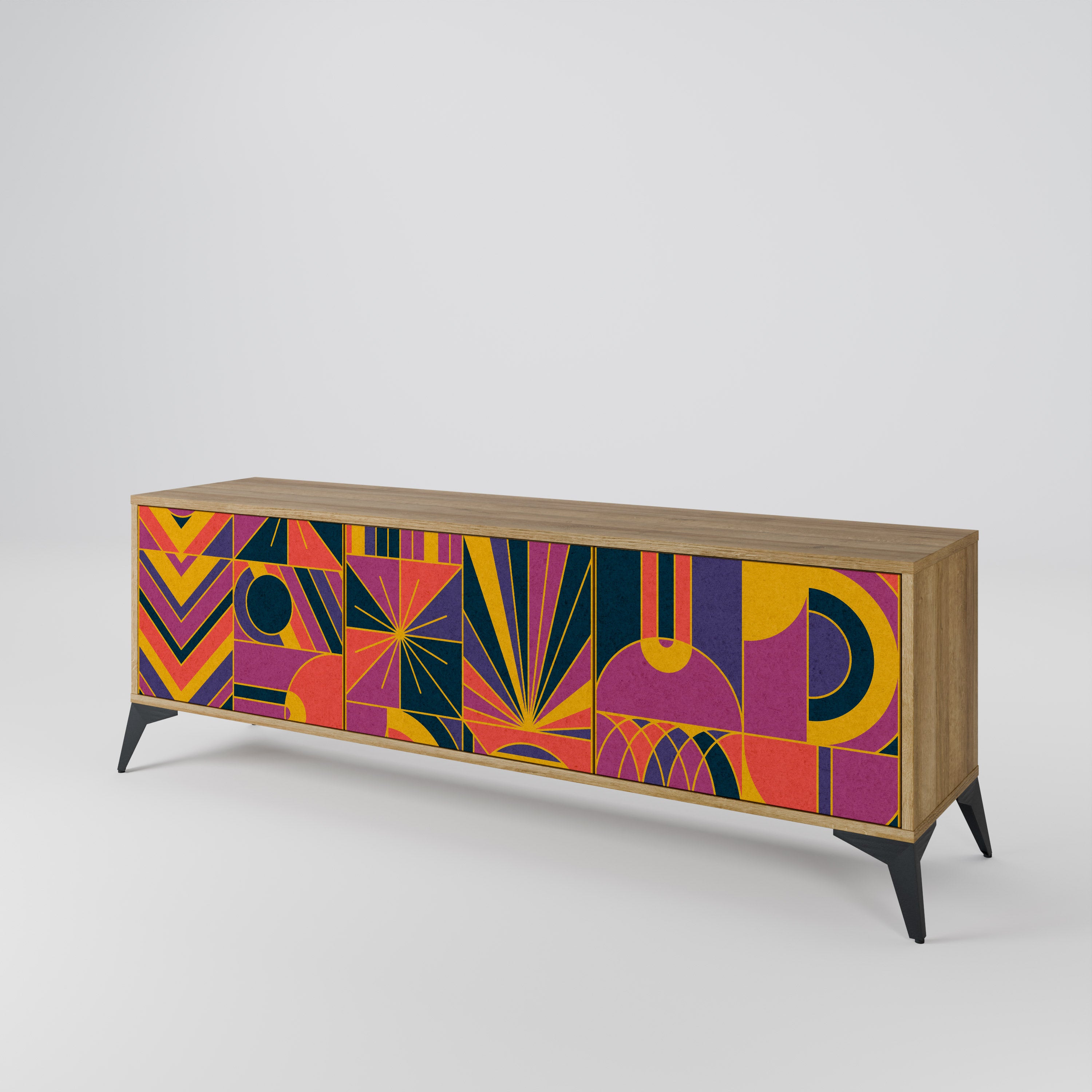ELECTRIC PATTERNS 3-Door TV Cabinet