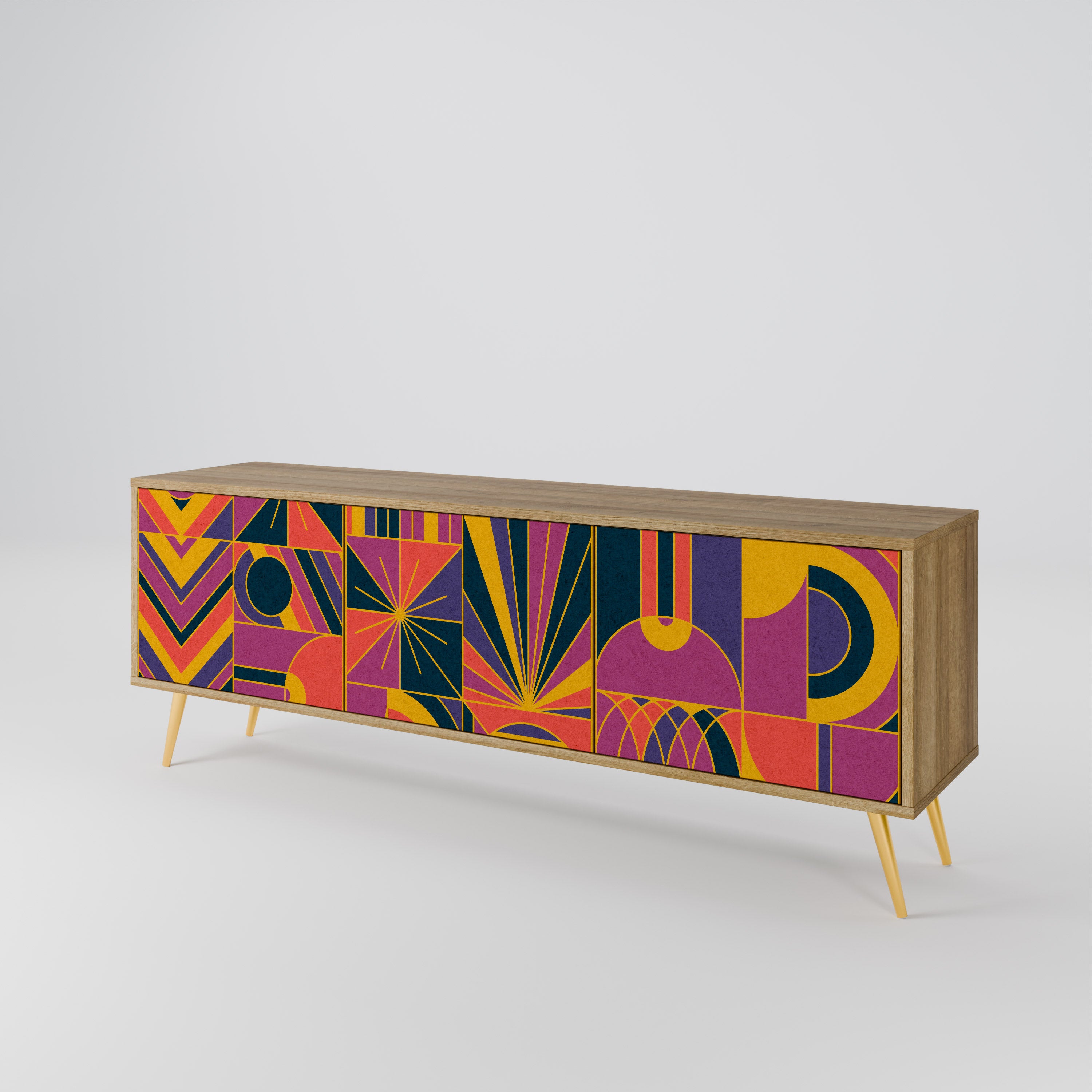 ELECTRIC PATTERNS 3-Door TV Cabinet