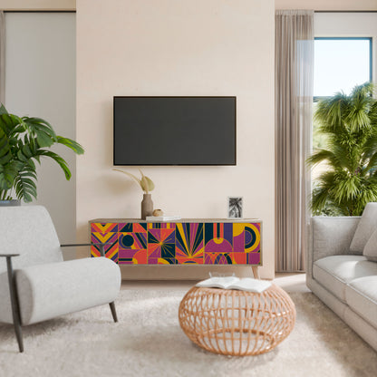 ELECTRIC PATTERNS 3-Door TV Cabinet