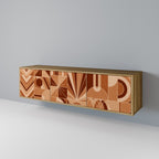 PRISM MOSAIC 3-Door TV Stand in Oak Effect