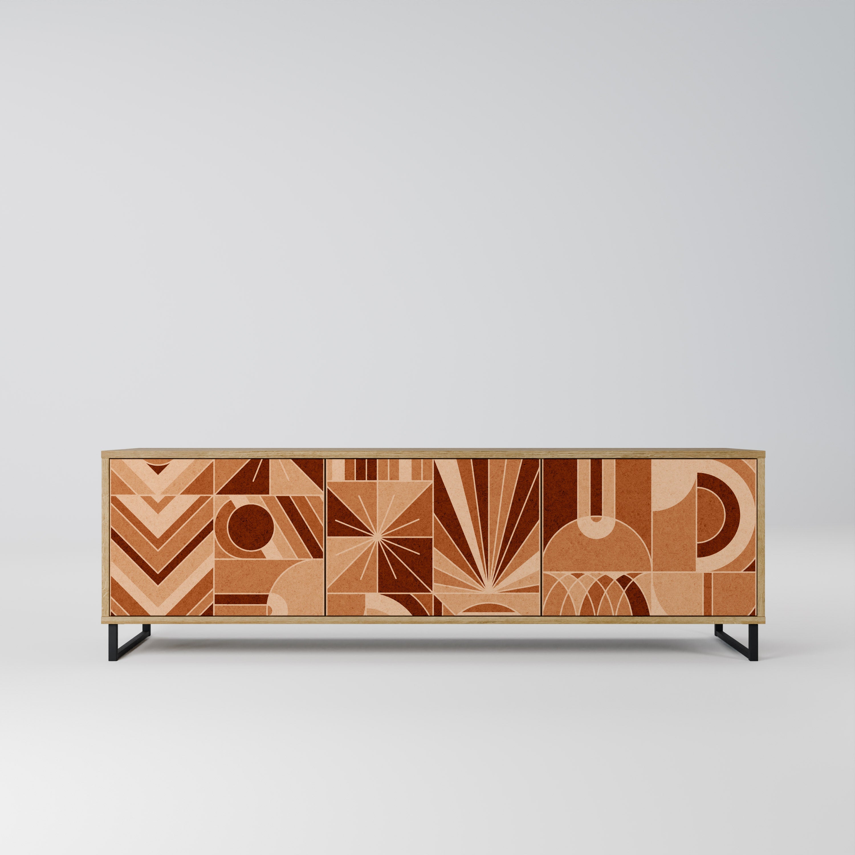 PRISM MOSAIC 3-Door TV Stand in Oak Effect