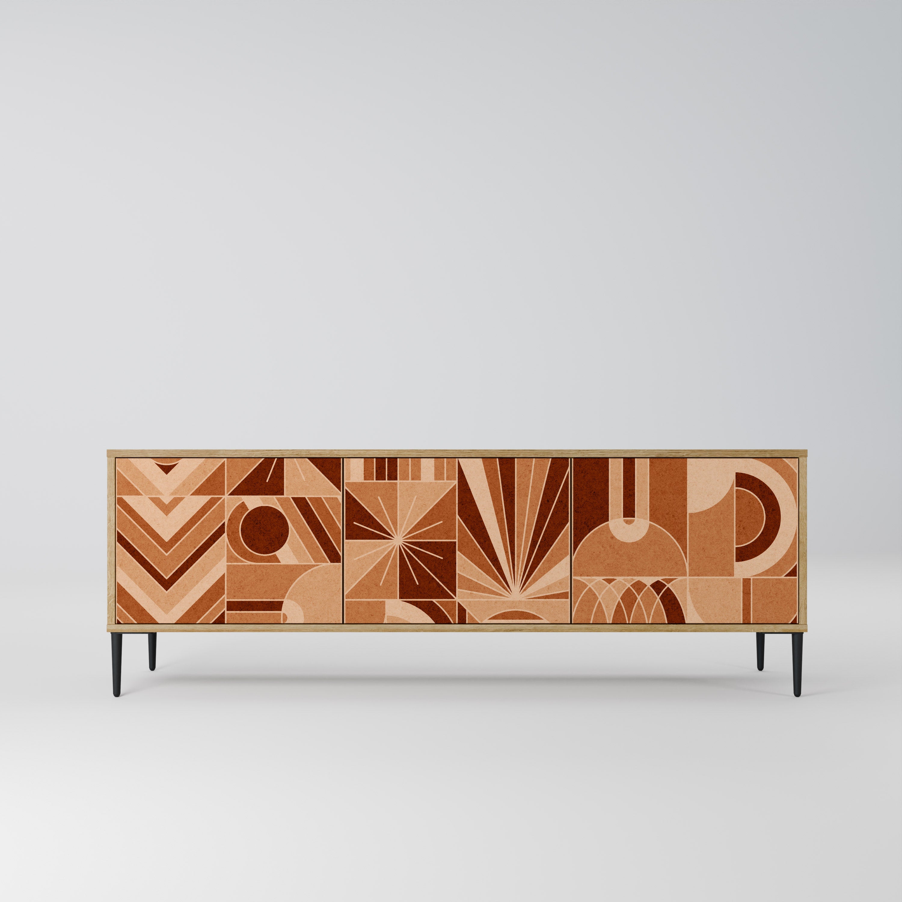 PRISM MOSAIC 3-Door TV Stand in Oak Effect