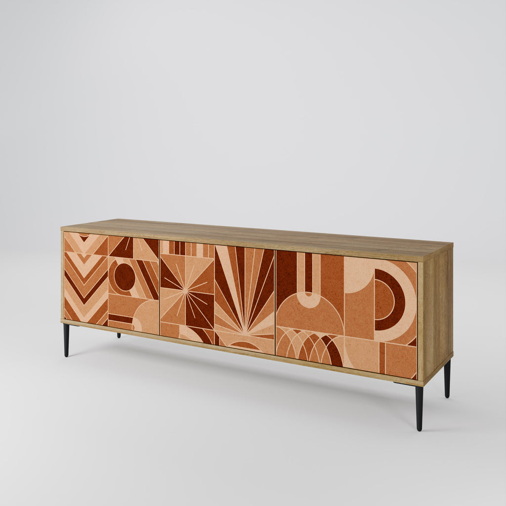 PRISM MOSAIC 3-Door TV Stand in Oak Effect