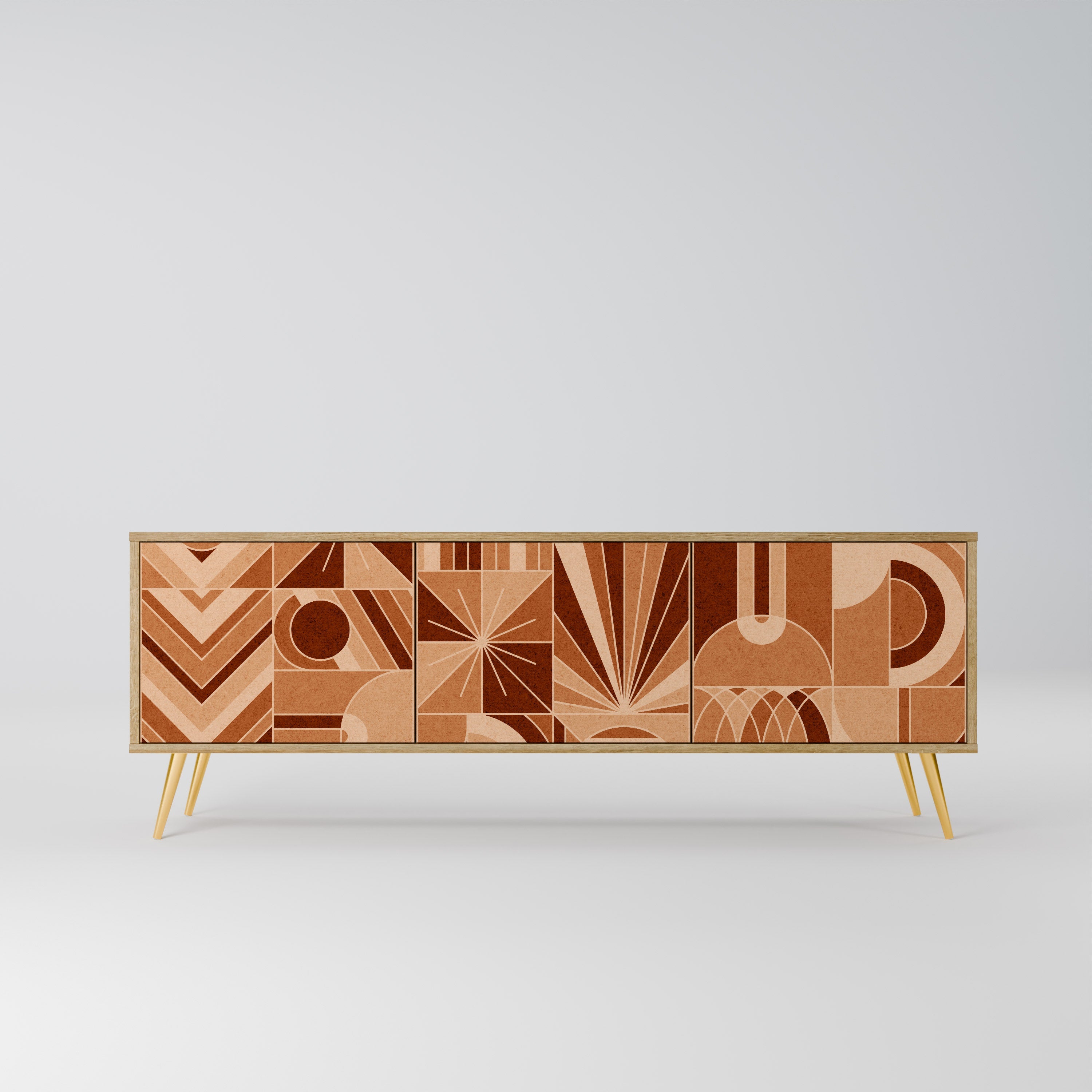 PRISM MOSAIC 3-Door TV Stand in Oak Effect