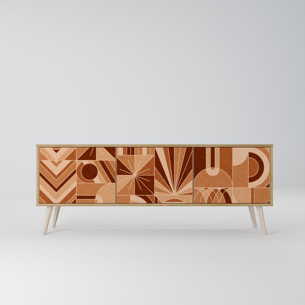 PRISM MOSAIC 3-Door TV Stand in Oak Effect