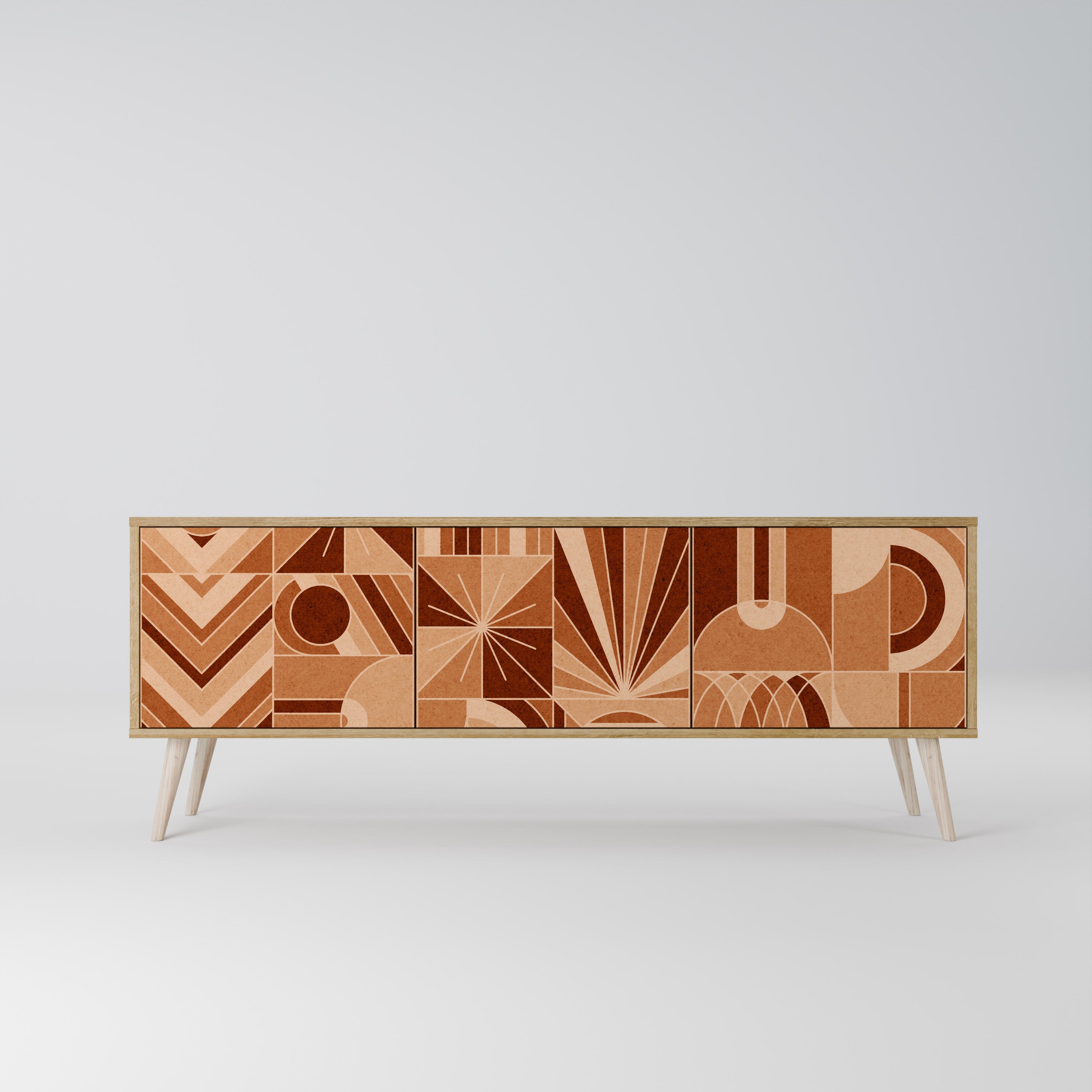 PRISM MOSAIC 3-Door TV Stand in Oak Effect