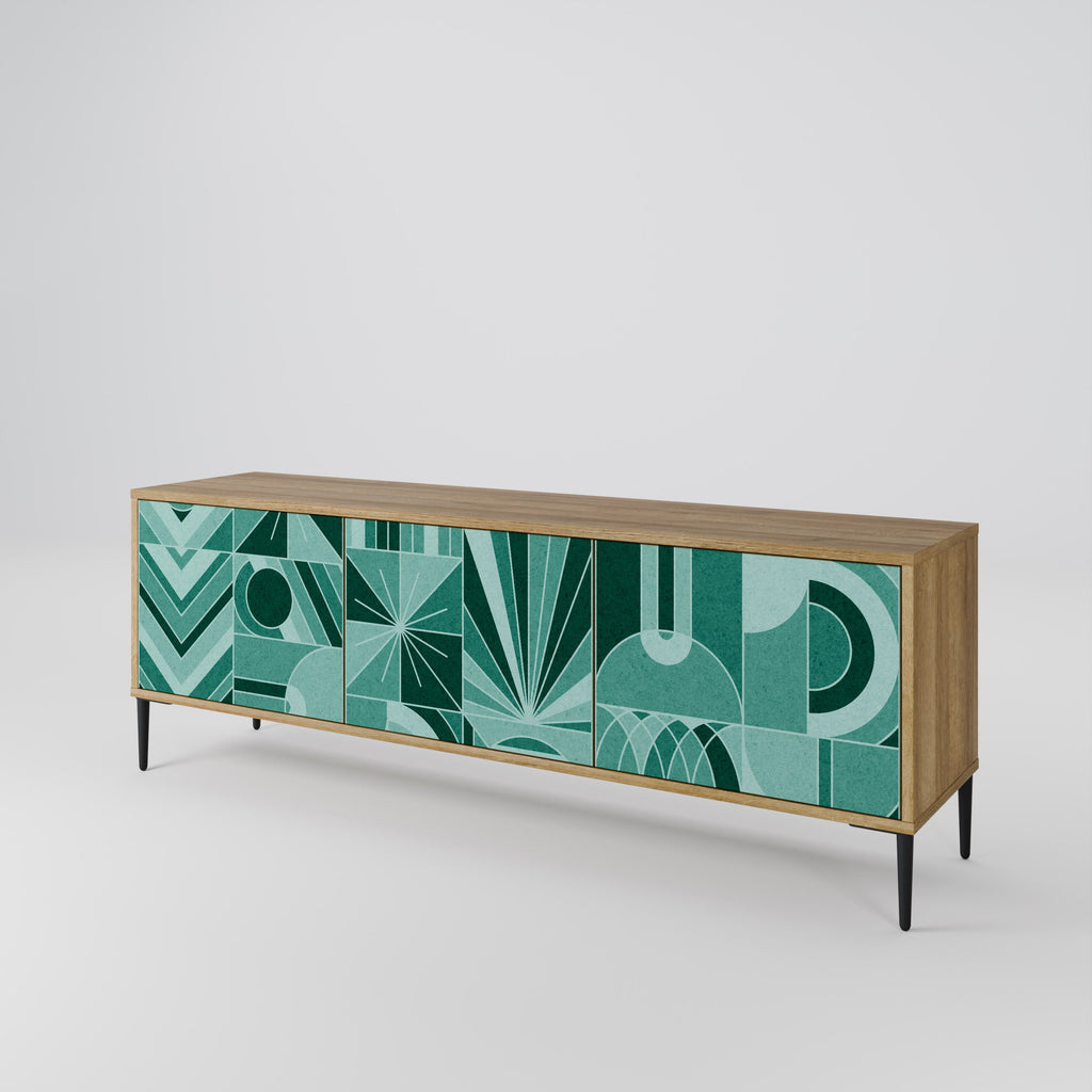 HARMONIC GRID 3-Door TV Stand in Oak Effect