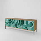 HARMONIC GRID 3-Door TV Stand in Oak Effect