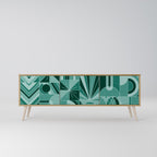 HARMONIC GRID 3-Door TV Stand in Oak Effect