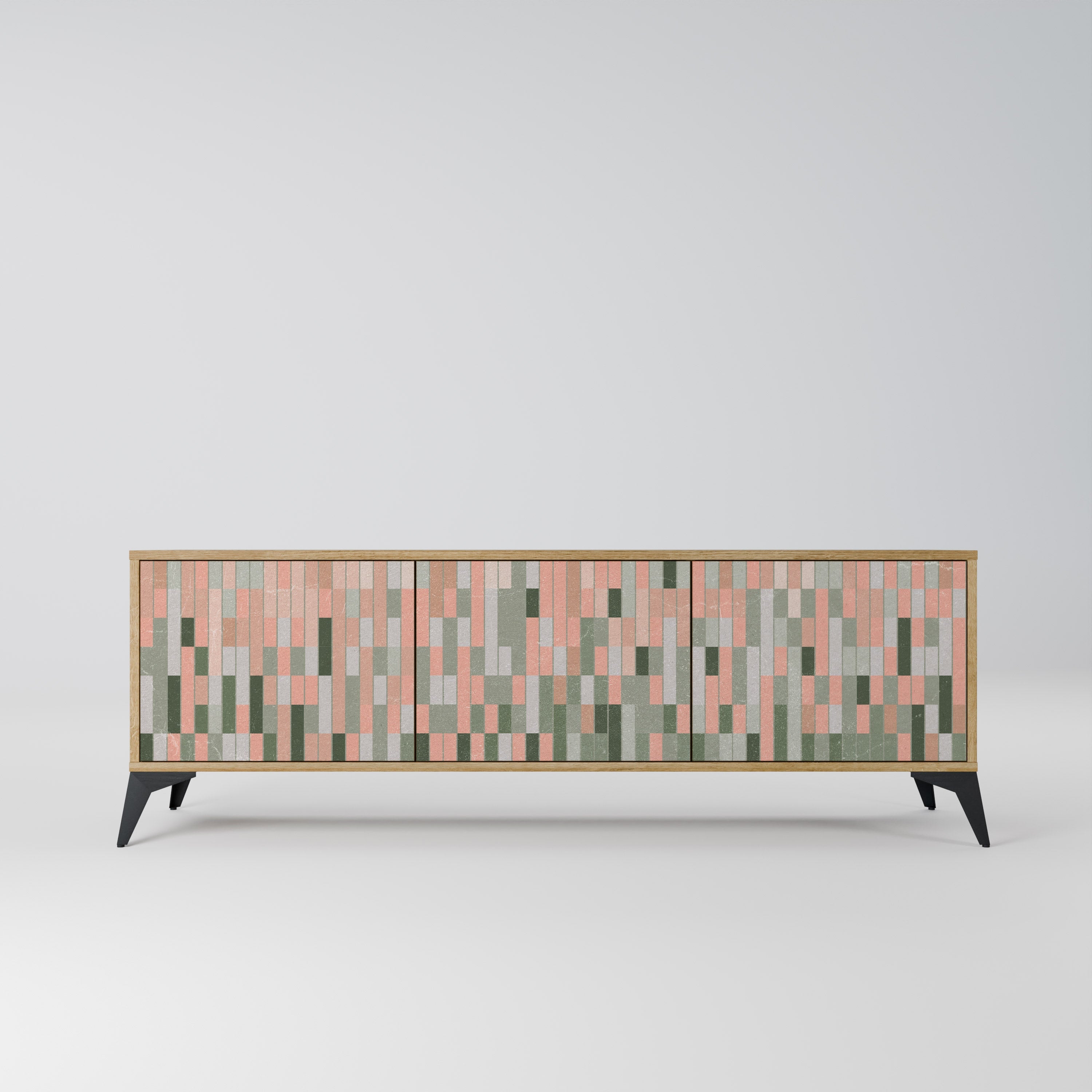 BUILDING THE FUTURE 3-Door TV Stand in Oak Effect