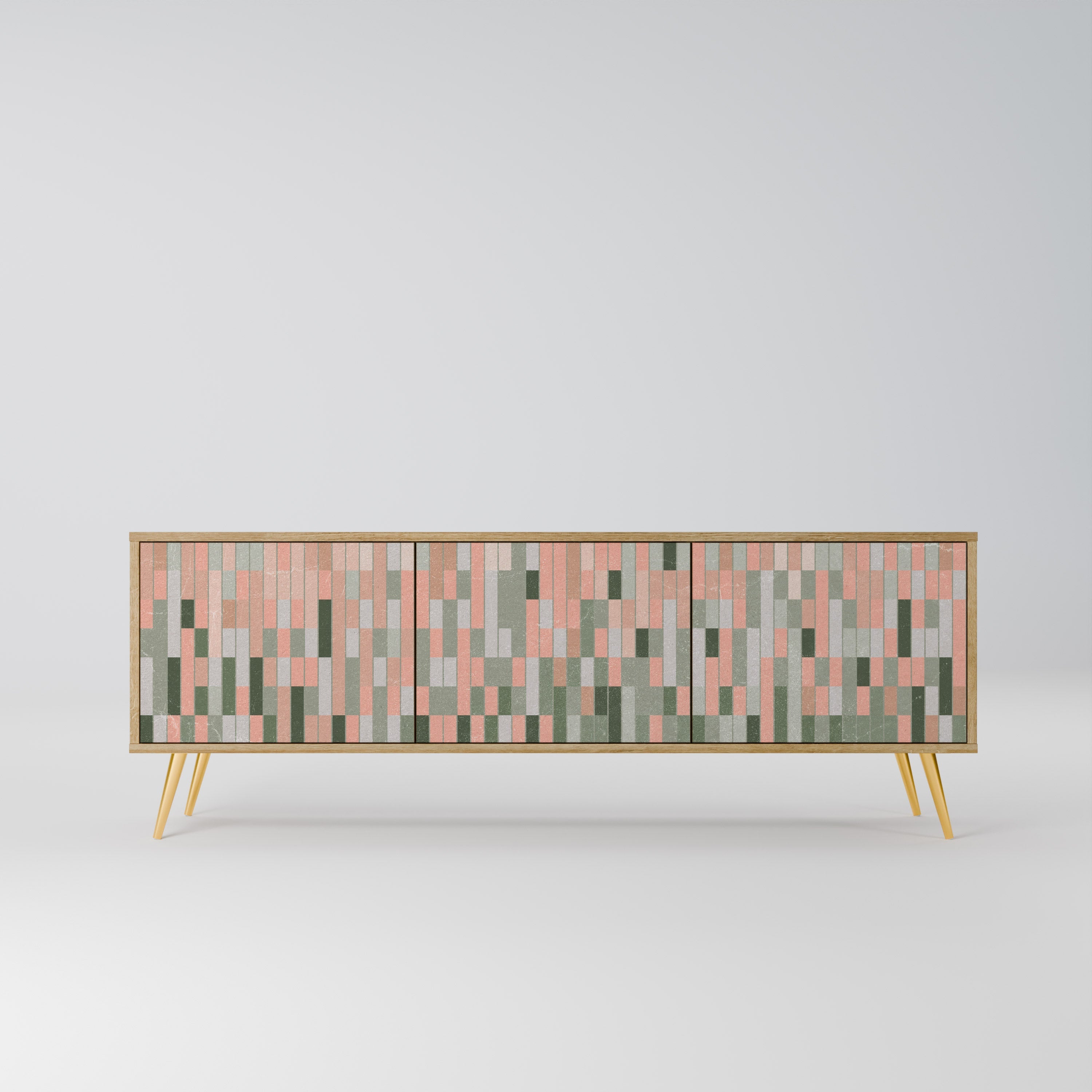 BUILDING THE FUTURE 3-Door TV Stand in Oak Effect