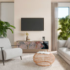 GILDED SWIRLS Móvel de TV com 3 Portas em Efeito Carvalho